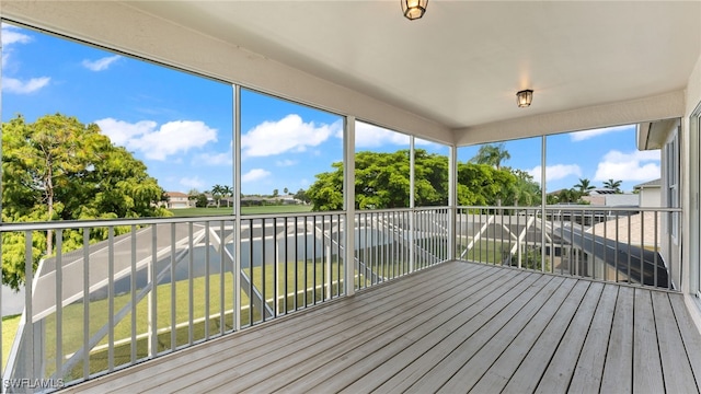 view of unfurnished sunroom