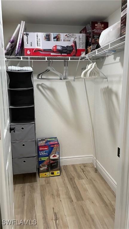 spacious closet featuring hardwood / wood-style floors