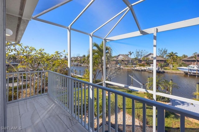 balcony with a water view