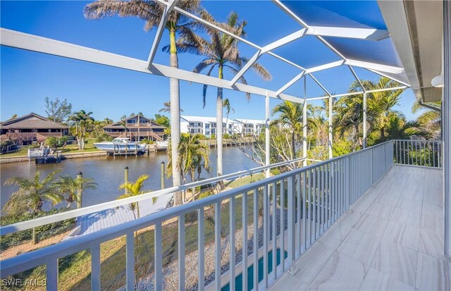 balcony with a water view