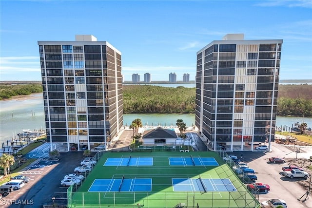 view of property with a water view