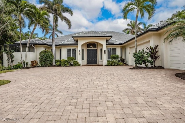 view of front of house with a garage