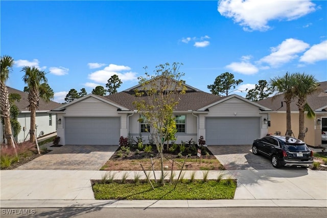 ranch-style home featuring a garage