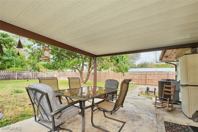 view of patio / terrace with central air condition unit