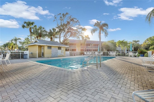 view of pool with a patio area