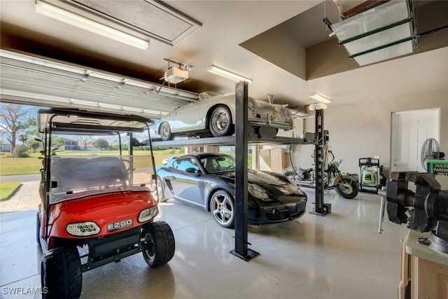 garage featuring a garage door opener