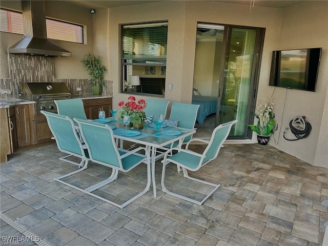 view of patio featuring area for grilling