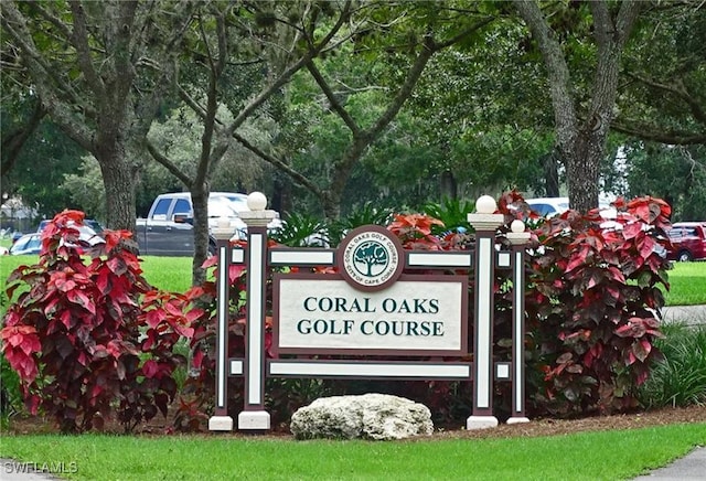 view of community sign