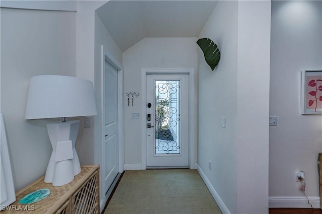 entrance foyer with lofted ceiling