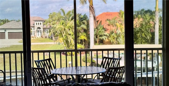 view of sunroom