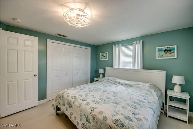 bedroom with a closet