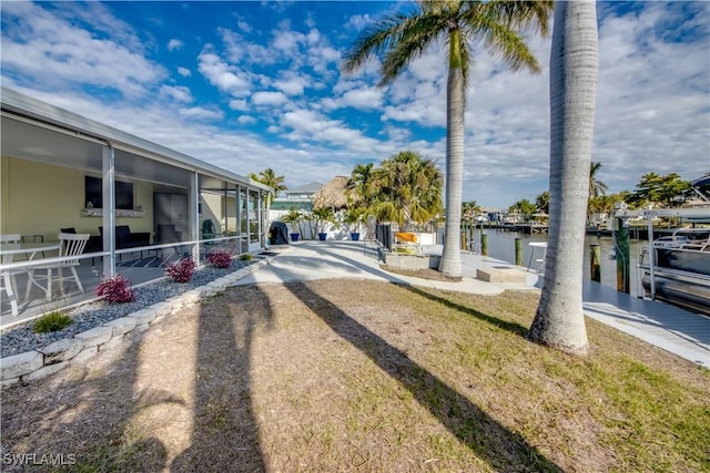 view of street featuring a water view