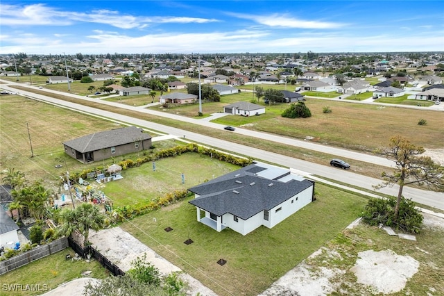 bird's eye view with a residential view