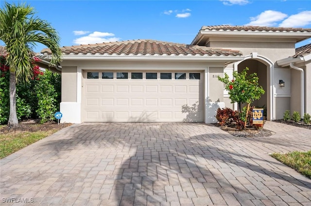 view of front of house with a garage