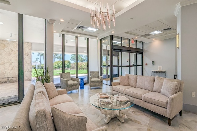building lobby with visible vents