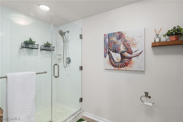 bathroom with an enclosed shower