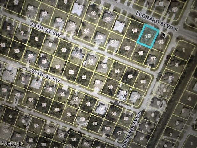 4609/4611 Leonard Blvd S, Lehigh Acres, FL 33973 - map / location with property boundaries highlighted