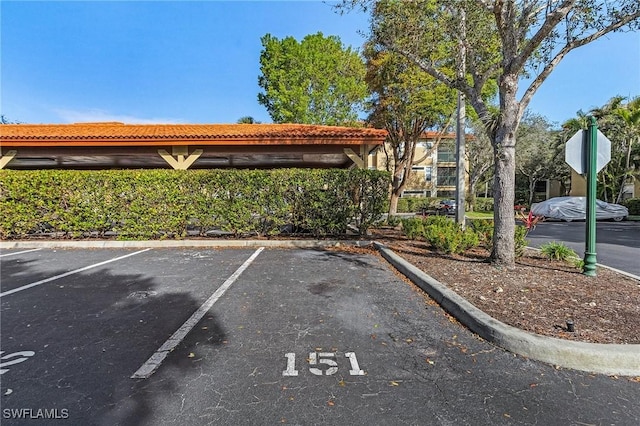 view of uncovered parking lot