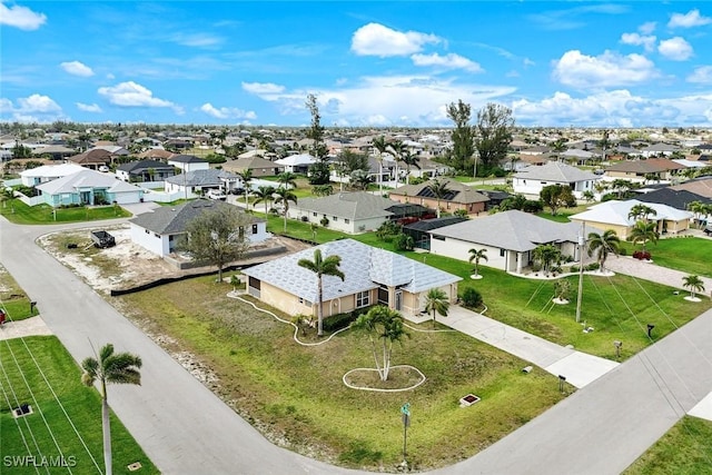 drone / aerial view with a residential view