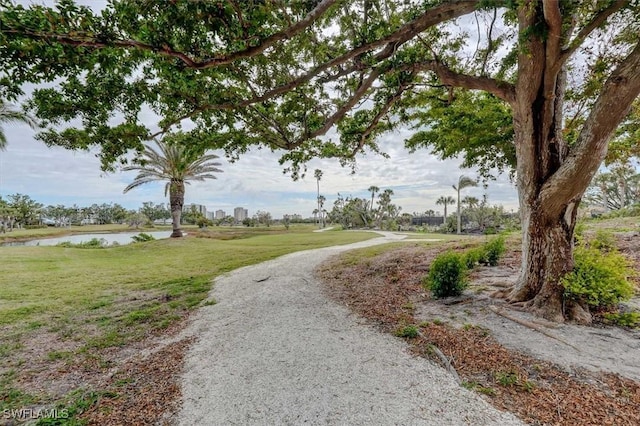 view of road featuring a water view