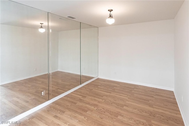 interior space featuring wood-type flooring and a closet