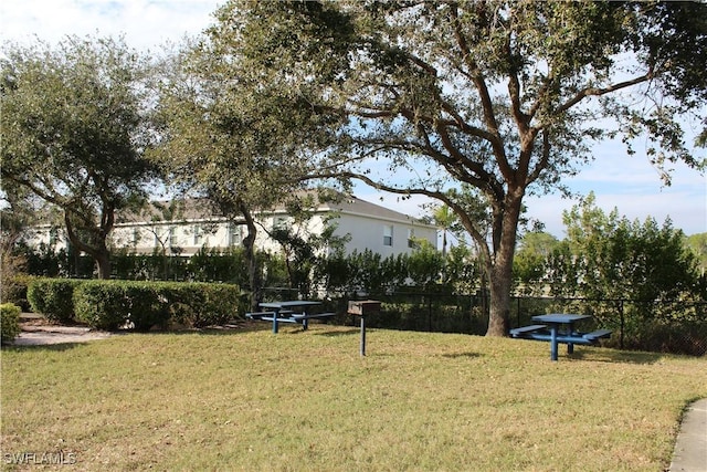 view of yard featuring fence