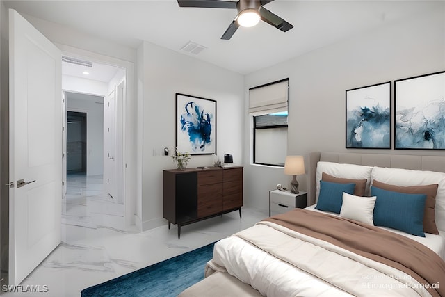 bedroom with ceiling fan