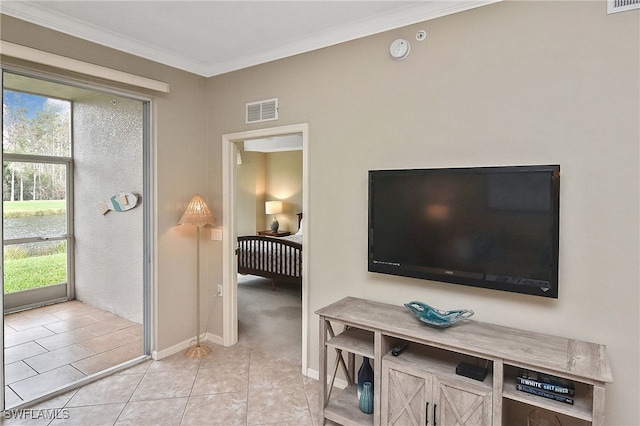 interior space with a wealth of natural light and crown molding