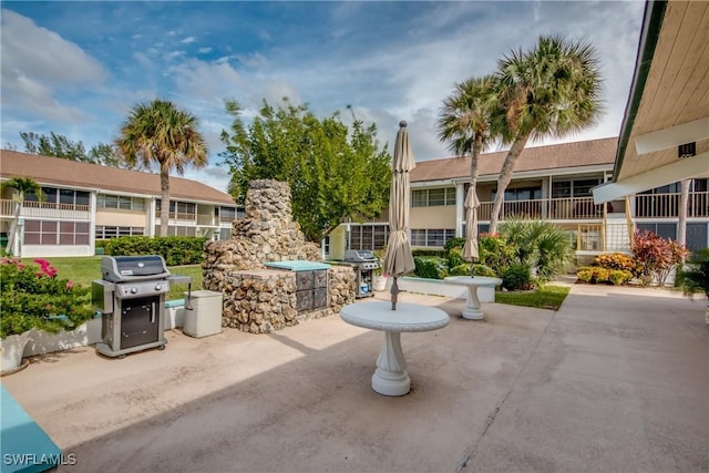 view of patio featuring grilling area