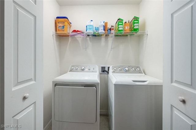 laundry room featuring washer and dryer