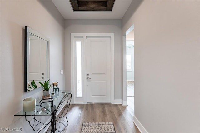 entrance foyer featuring light hardwood / wood-style floors