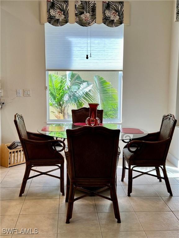 view of tiled dining area