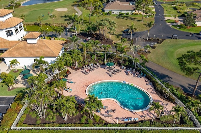 bird's eye view featuring view of golf course