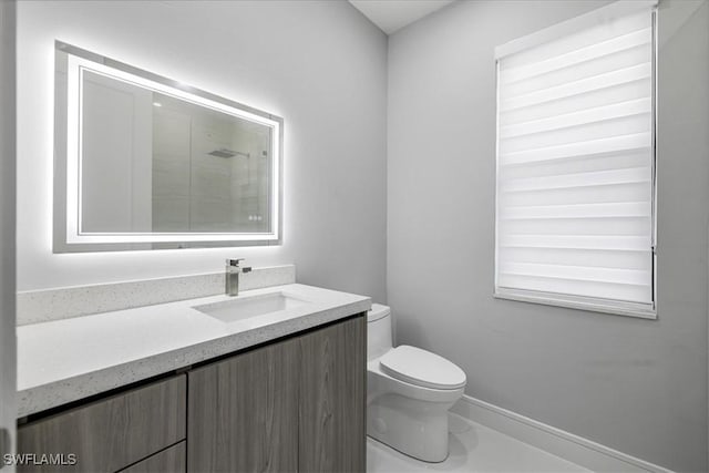 bathroom with toilet and vanity