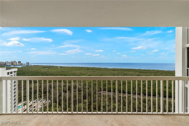 balcony with a water view