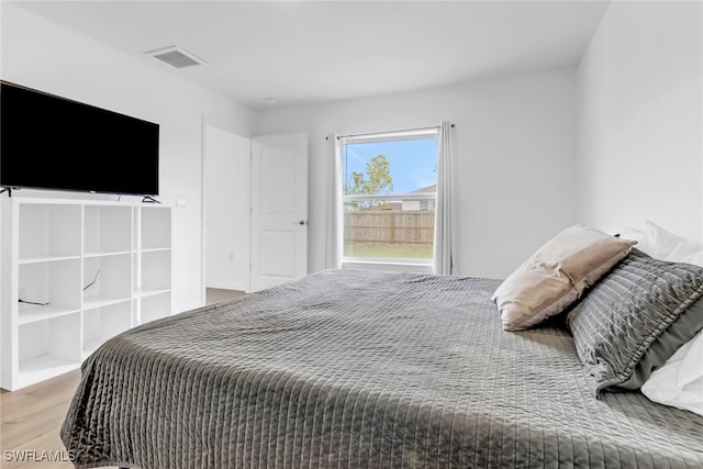 bedroom featuring light wood-type flooring