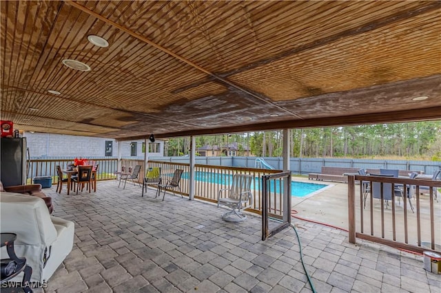 view of pool featuring a patio area