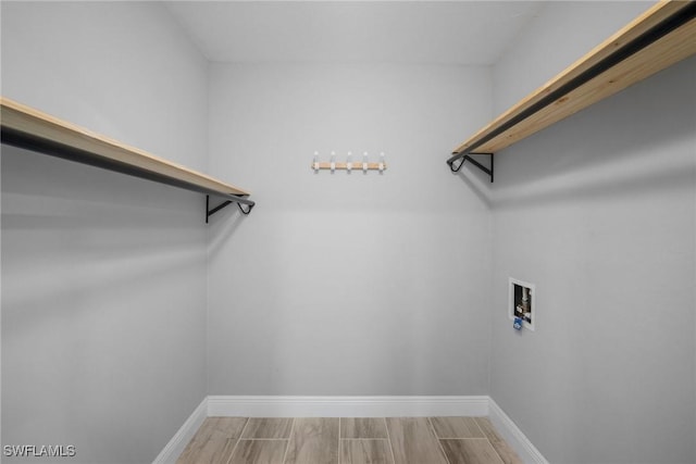 spacious closet with wood-type flooring