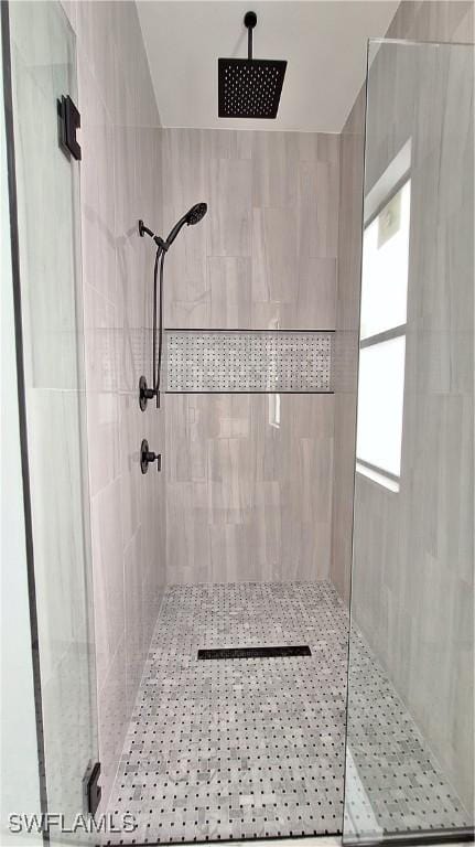 bathroom featuring walk in shower