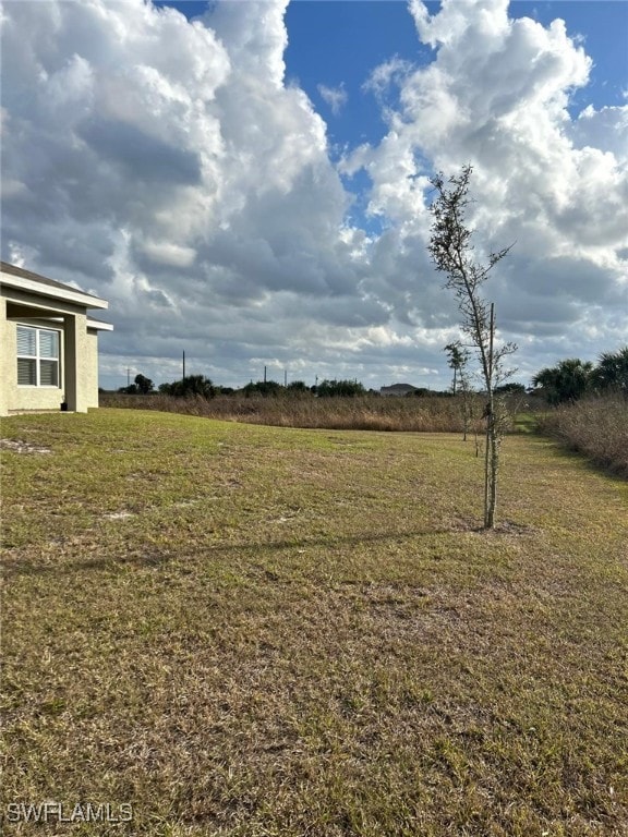 view of yard with a rural view