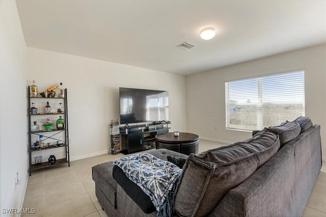 view of tiled living room