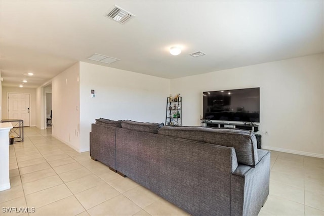 view of tiled living room