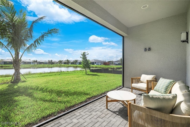 12390 Purple Ficus Way, Naples, FL 34120 - sunroom with a water view and a residential view