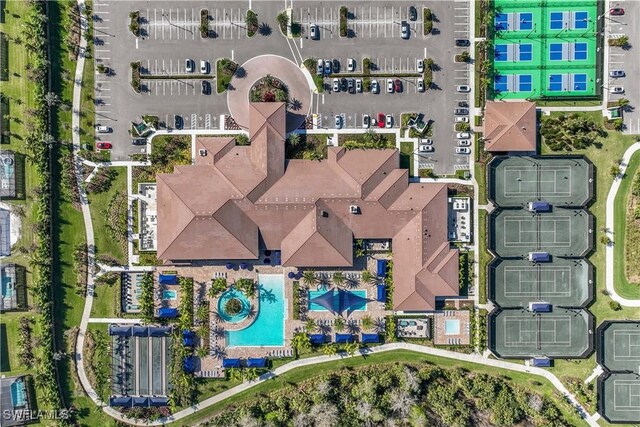 12047 Oleander Ave, Naples, FL 34120 - aerial view of property and surrounding area featuring a pool