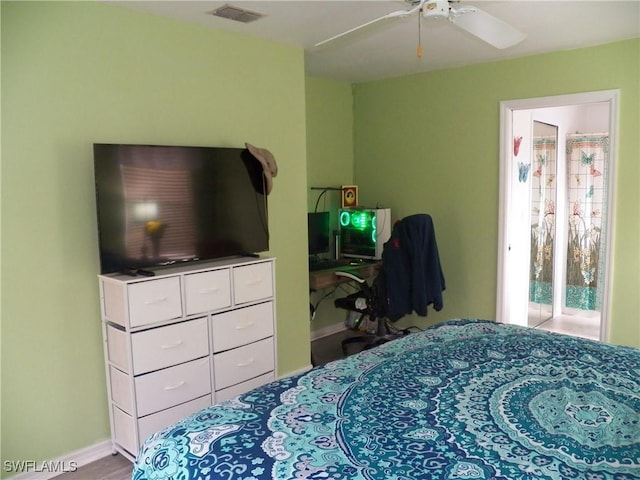 bedroom with ceiling fan