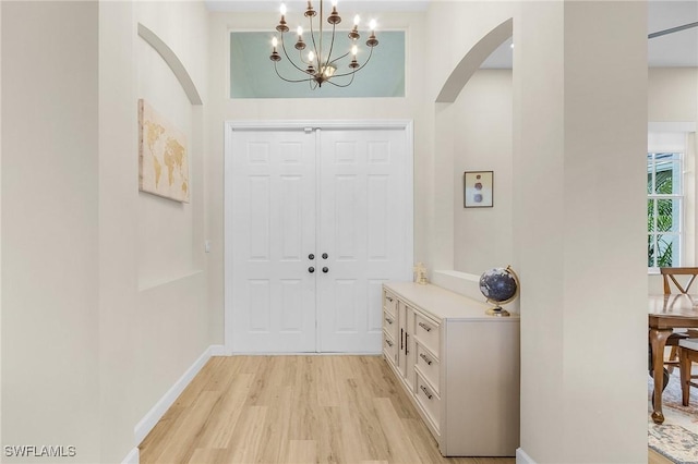 entrance foyer featuring light hardwood / wood-style floors