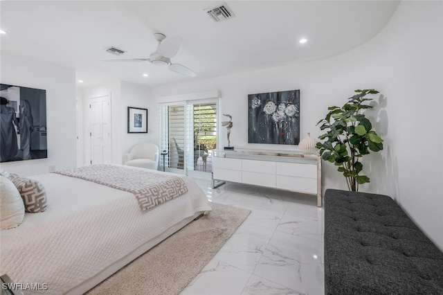 bedroom with ceiling fan