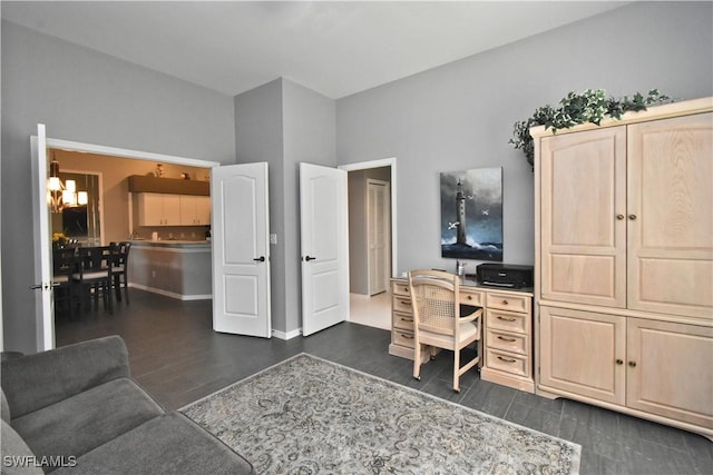 office area featuring dark hardwood / wood-style flooring