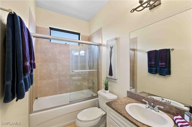106 SE 5th St, Cape Coral, FL 33990 - full bath featuring vanity, combined bath / shower with glass door, and toilet