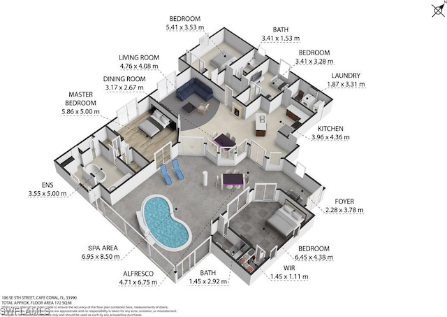 106 SE 5th St, Cape Coral, FL 33990 - home floor plan